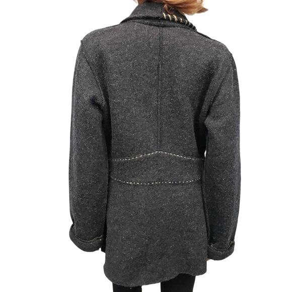 Vintage Dick & Jayne LA Cardigan Jacket Embellished Wool Blend Size M Brown - Picture 9 of 10